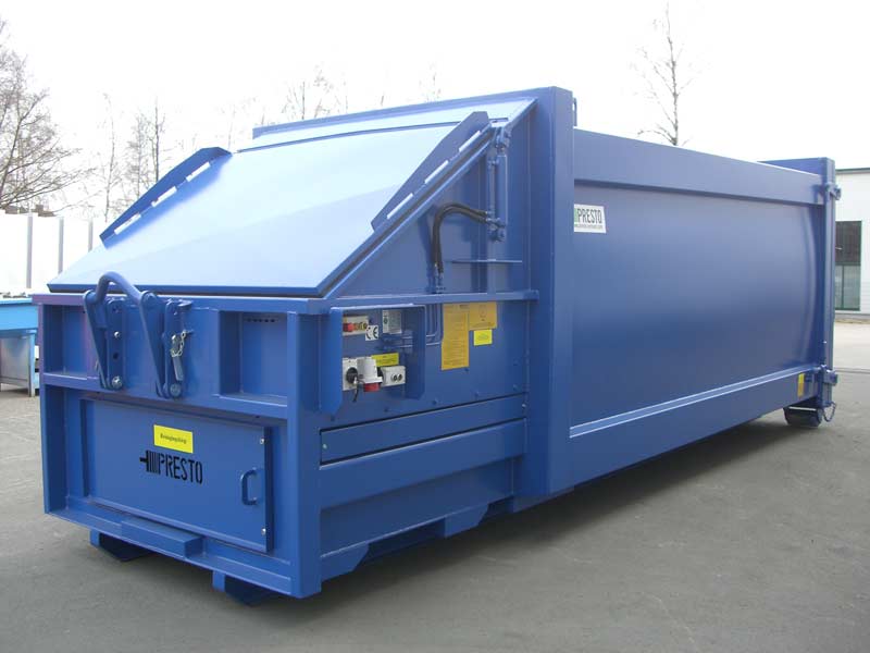 Presscontainer mieten oder kaufen – neu, gebraucht oder aufbereitet | Moran AG Presscontainer HG20R hydraulischer Deckel - Presscontainer mieten oder kaufen – neu, gebraucht oder aufbereitet | Moran AG